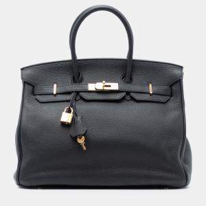 Pre Owned Hermes Blue Togo Birkin Retourne 30