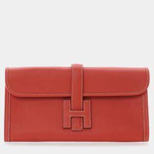 مملوكة مسبقًا Hermes Red Orange Swift Jige Elan 29 