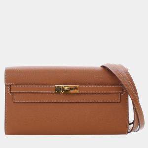 مملوكة مسبقًا Hermes Brown Epsom Kelly To Go Wallet