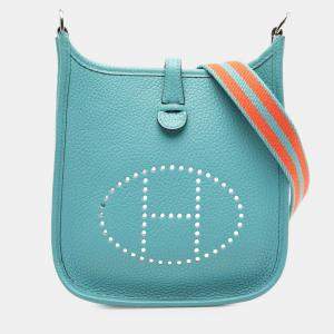 Pre Owned Hermes Blue Clemence Evelyne Amazone TPM
