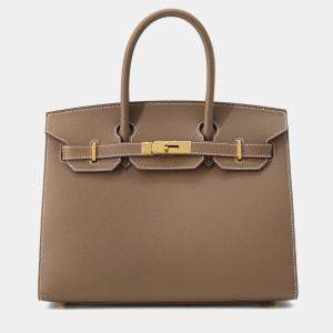 مملوكة مسبقًا Hermes Birkin Sellier Etoupe Epsom Size 30