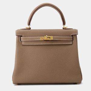 Pre Owned Hermes Kelly Retourne Etoupe Togo Leather Size 25