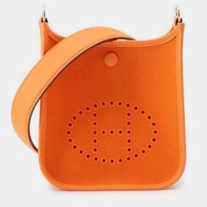 مملوكة مسبقًا Hermes Orange Toile Officier and Swift Neo Evelyne 16
