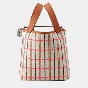 Pre Owned Hermes Brown H Canvas and Swift Couverture Carre Picotin Lock 18