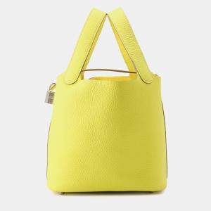 مملوكة مسبقًا Hermes Picotin Padlock Lime Taurillon Clemence Size Pm