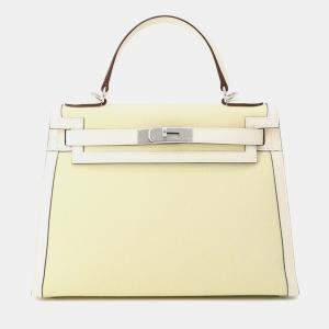 Pre Owned حقيبة هيرمس كيلي سيلير ناتا / جاون سيترون توال إتش سويفت جلد مقاس 28