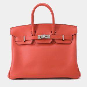 Pre Owned Hermes Birkin Rouge Coeur Swift Leather Size 25