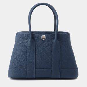 Pre Owned Hermes Neo Garden Blue De Prusse Negonda Leather Size 23