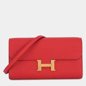 Pre Owned Hermes Constance To Go Rouge Ladue Evercolor