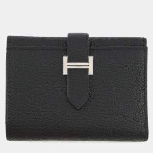 Pre Owned Hermes Bearn Combine Black Chevre Myzore Goatskin