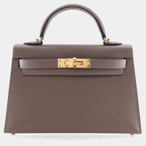 Pre Owned Hermes Gris Asphalt Epsom Mini Kelly 20