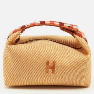 Pre Owned Hermès Bride-a-Brac Carre Small Fauve Merino Wool Pouch