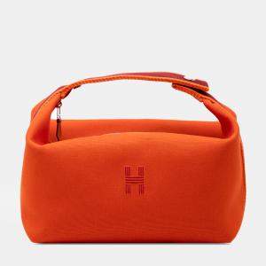 مملوكة مسبقًا حقيبة هيرمس تويل بريد آ براك برتقالي/أحمر كبير