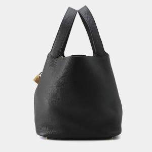 Pre Owned Hermes Picotin Padlock Black Taurillon Clemence Size Gm