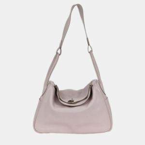 Pre Owned Hermes Rose Dragee Swift Lindy 34 Shoulder Bag