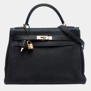 مملوكة مسبقًا حقيبة هيرمس كيلي II ريتورني 32 جلد توغو أسود