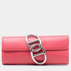 Pre Owned Hermes Pink Tadelakt Egee Clutch