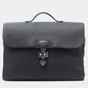 Pre Owned Hermes Black Togo Sac A Depeches 38