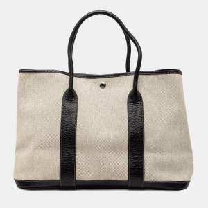 Pre Owned حقيبة هيرمس غاردن بارتي 36 جلد نيغوندا وبني وأسود تويل