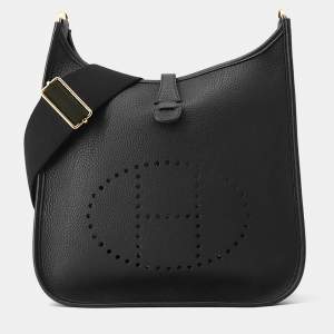 Pre Owned Hermes Evelyne 3 Black Taurillon Clemence Size Pm