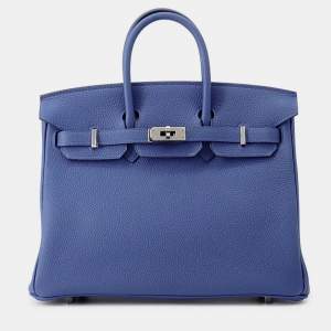 مملوكة مسبقًا Hermes Birkin Blue Tie Togo Leather Size 25