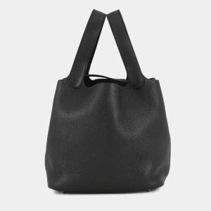 مملوكة مسبقًا Hermes Picotin Lock Black Taurillon Clemence Size Pm