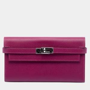 مملوكة مسبقًا Hermes Purple Epsom Kelly Longue Wallet