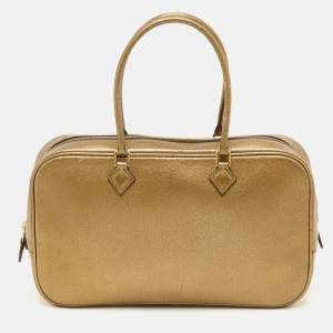 مملوكة مسبقًا Hermes Plume Elan 28 Metallic Chevre Coromandel Leather Bag