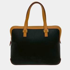 مملوكة مسبقًا Hermes Black, Brown Fjord Escapade Tote