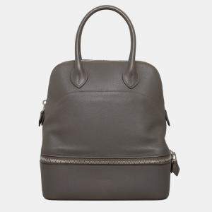 Pre Owned Hermes Grey Leather Bolide Secret Bag