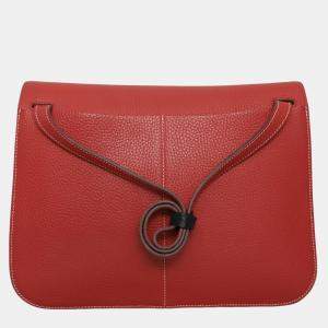 مملوكة مسبقًا Hermes Halzan 31 Red Leather Bag