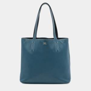 Pre Owned Hermes Blue Clemence Double Sens 28