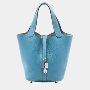 مملوكة مسبقًا Hermes Blue Clemence Picotin Lock 18