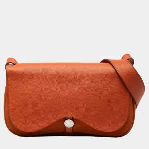 مملوكة مسبقًا Hermes Orange Vache Liege and Toile Sac Colorado PM