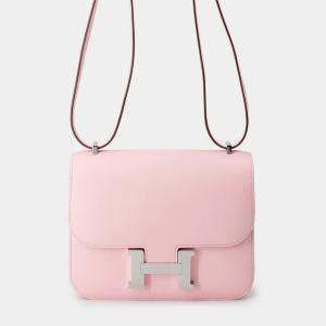 Pre Owned Hermes Constance3 Miroir Rose Sakura Swift Leather Size Mini