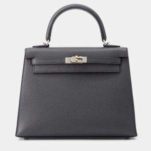 Pre Owned Hermes Kelly Sellier Ardoise Epsom Size 25