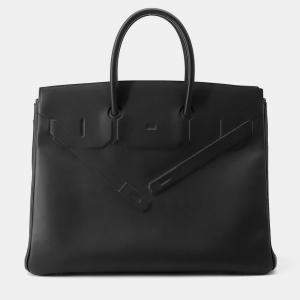 Pre Owned Hermes Birkin Shadow Black Swift Leather Size 35