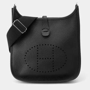 Pre Owned Hermes Evelyne3 Black Taurillon Clemence Size Pm