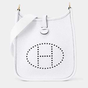 Pre Owned حقيبة هيرمس إيفلين أبيض جديد توريلون كليمونس حجم صغير تروا بيتي موديل