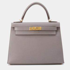 مملوكة مسبقًا Hermes Kelly28 Outside Sewing Gris Meyer Veau Madame