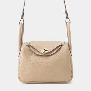 Pre Owned Hermes Lindy Trench/Etoupe Taurillon Clemence Size Mini