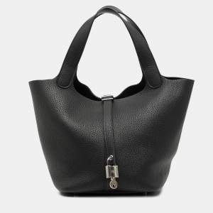 مملوكة مسبقًا Hermes Black Clemence Picotin Lock 22