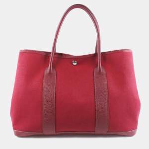 مملوكة مسبقًا Hermes Red Toile and Negonda Garden Party 36