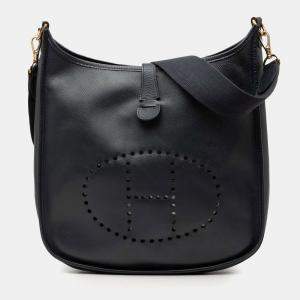 Pre Owned Hermes Black Epsom Evelyne GM