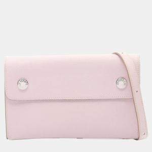 مملوكة مسبقًا Hermes Nap To Go Shoulder Bag In Calfskin Leather Cowhide With Epsom Leather Pink