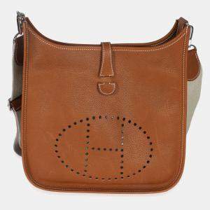 Pre Owned Hermes Fauve Barenia Evelyne III PM PHW