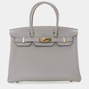 Pre Owned Hermes Gris Perle Togo Birkin 30