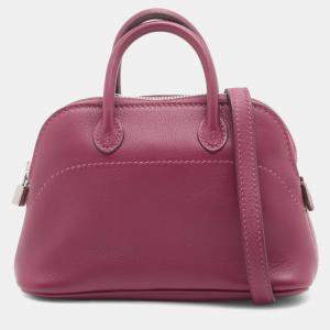 Pre Owned Hermes Purple Micro Mini Evercolor Bolide 1923
