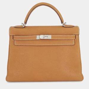 مملوكة مسبقًا Hermes Brown Togo Kelly II Retourne 32