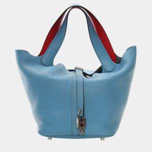 مملوكة مسبقًا Hermes Blue Red Clemence and Swift Picotin Lock 22 Eclat